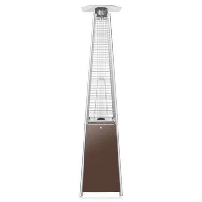 38,000 BTU Brown Propane Outdoor Pyramid Patio Heater with Dancing Flames