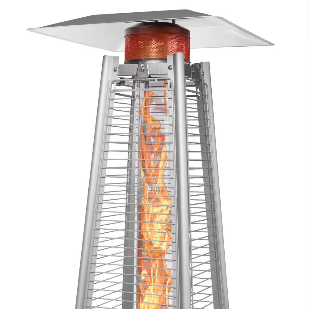 38,000 BTU Brown Propane Outdoor Pyramid Patio Heater with Dancing Flames