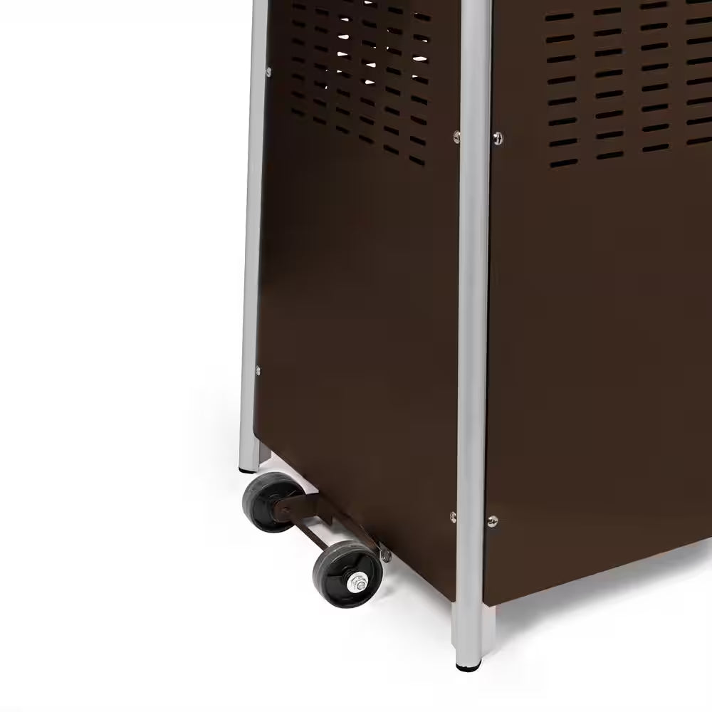 38,000 BTU Brown Propane Outdoor Pyramid Patio Heater with Dancing Flames